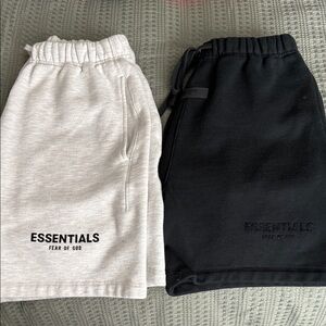 ESSENTIALS Fear of God Men's Shorts — Black & Oatmeal